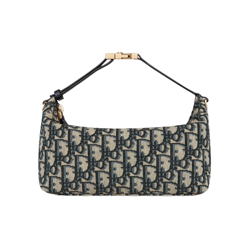 Medium DiorTravel Nomad Pouch Blue Dior Oblique Jacquard