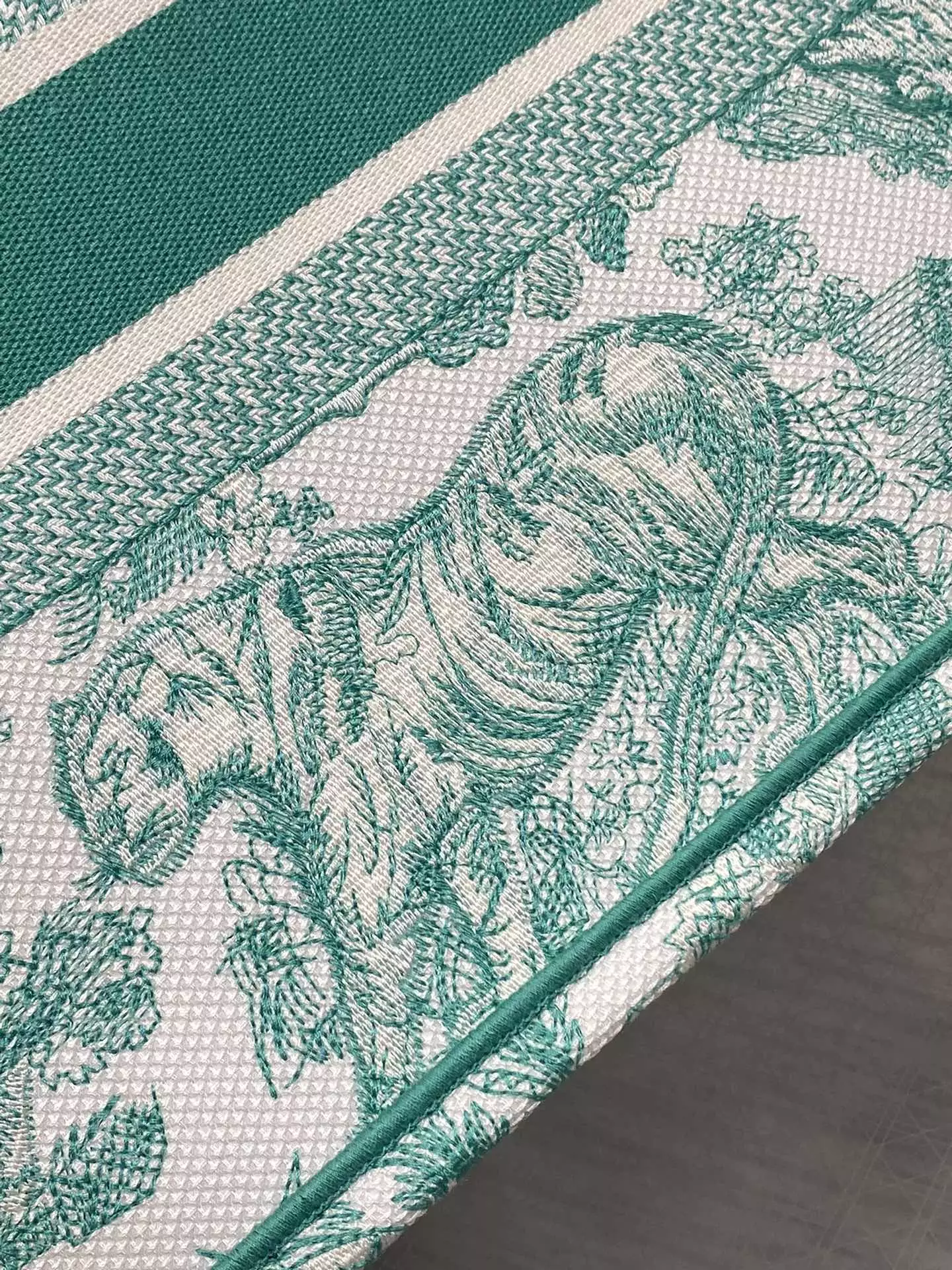 Medium Dioriviera Dior Book Tote Aquamarina Toile de Jouy Embroidery