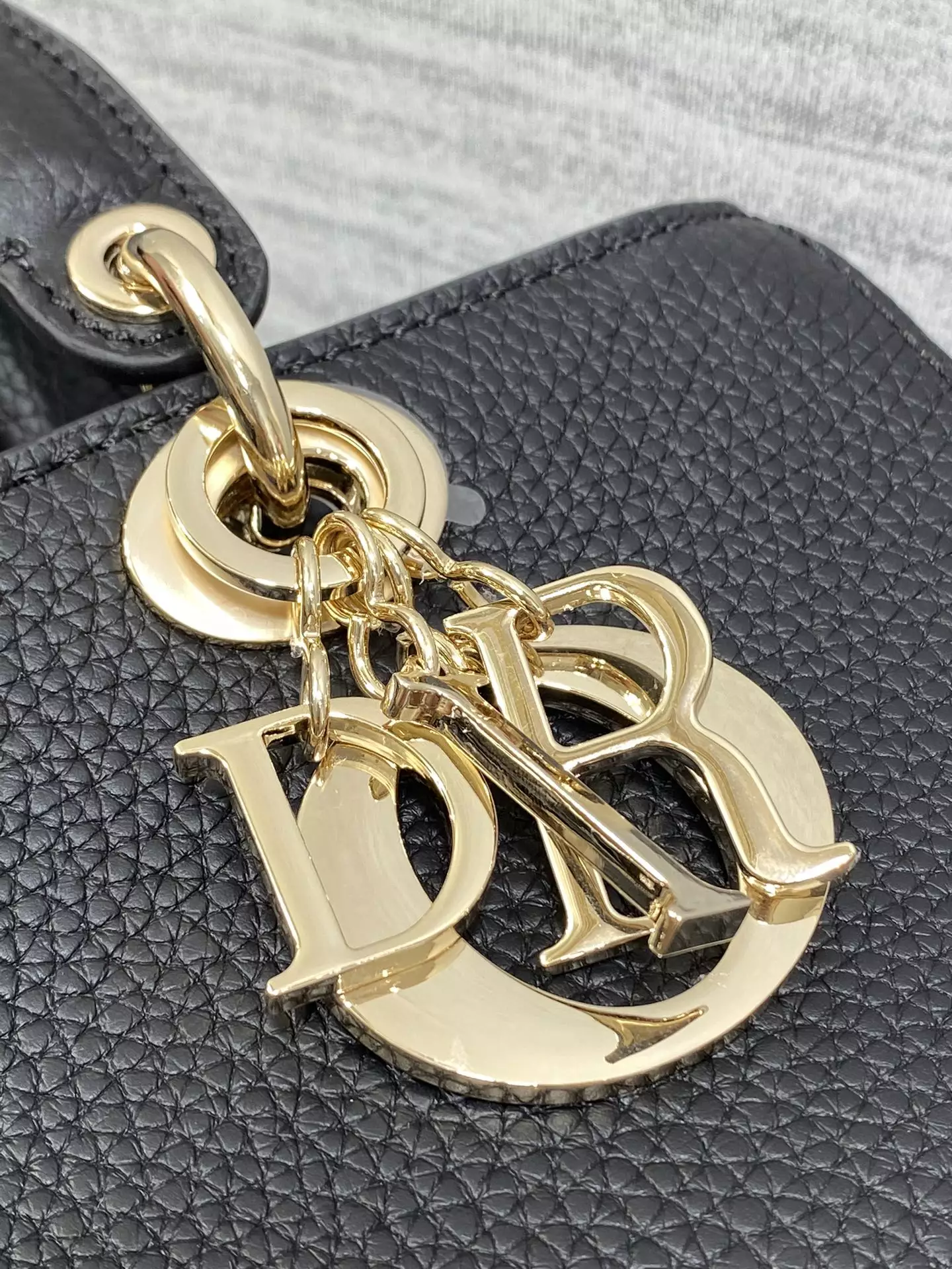 Medium Lady D-Sire My ABCDior Bag Black Bull Leather