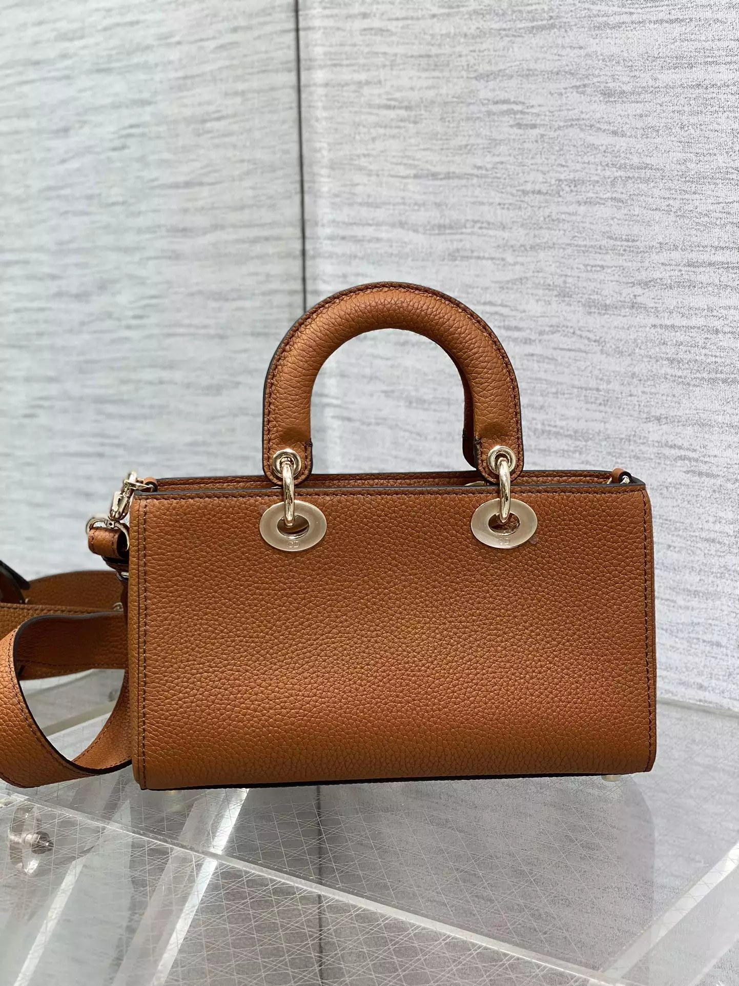 Medium Lady D-Sire My ABCDior Bag Dark Brandy Bull Leather