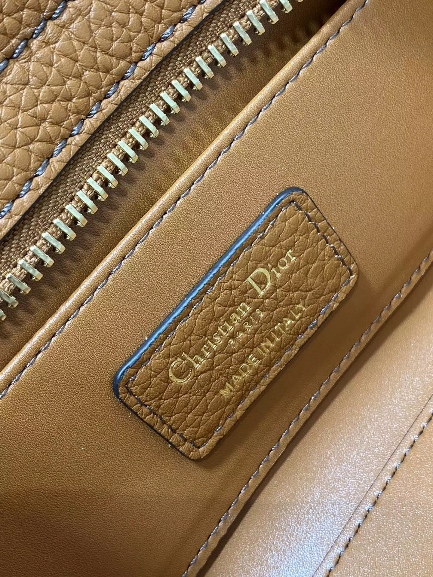 Medium Lady D-Sire My ABCDior Bag Dark Brandy Bull Leather