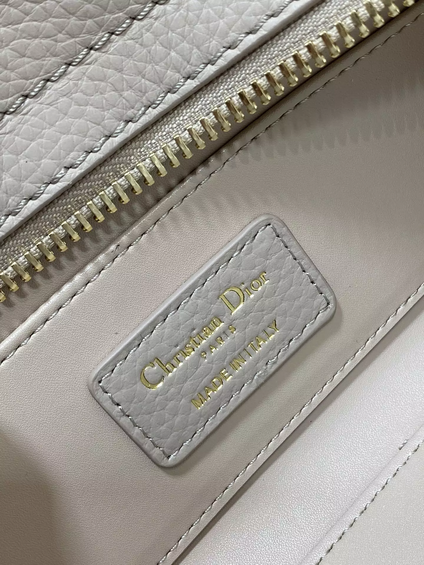 Medium Lady D-Sire My ABCDior Bag Powder Beige Bull Leather