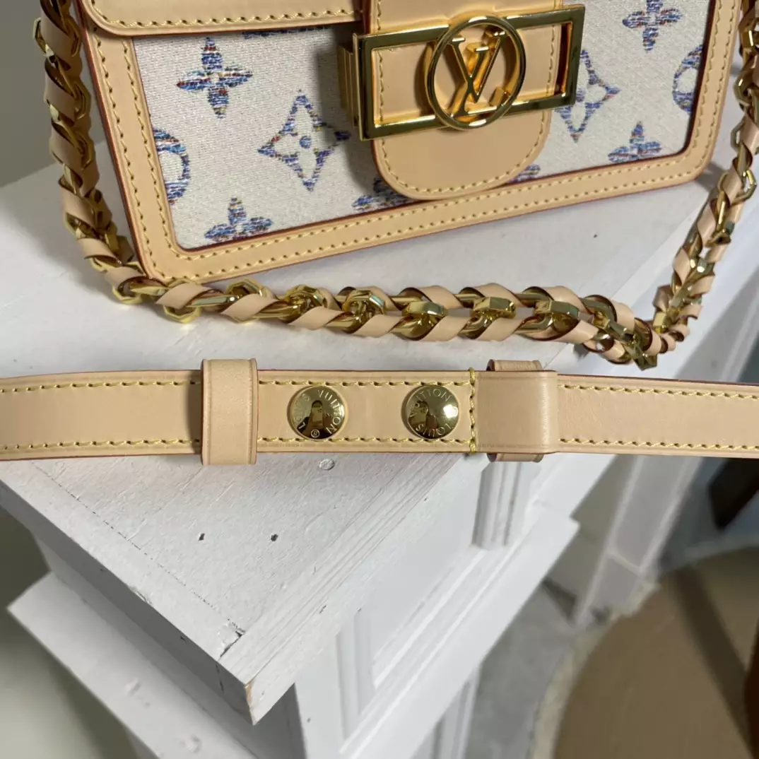 Mini Dauphine Multicolor Beige Monogram Jacquard Fabric