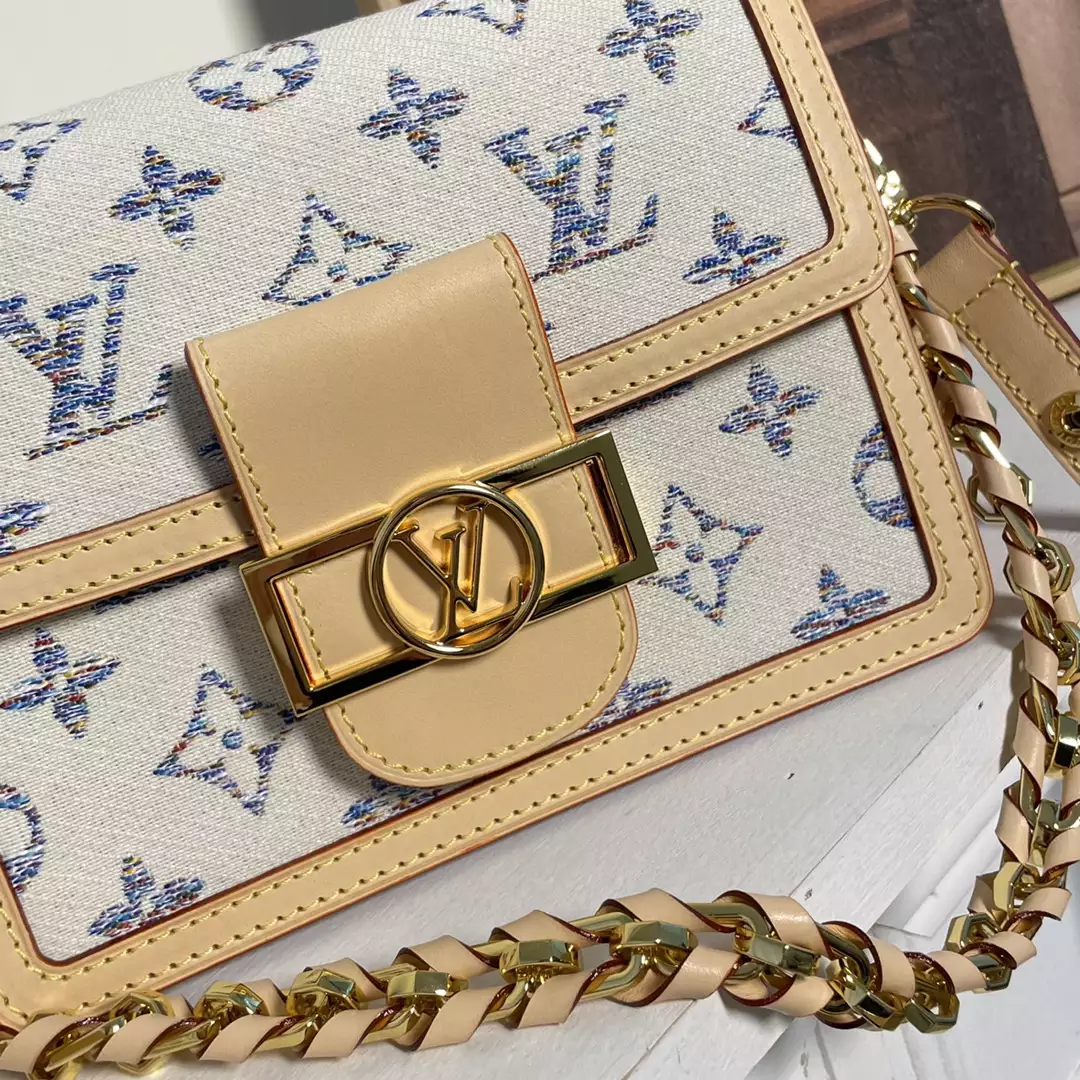 Mini Dauphine Multicolor Beige Monogram Jacquard Fabric