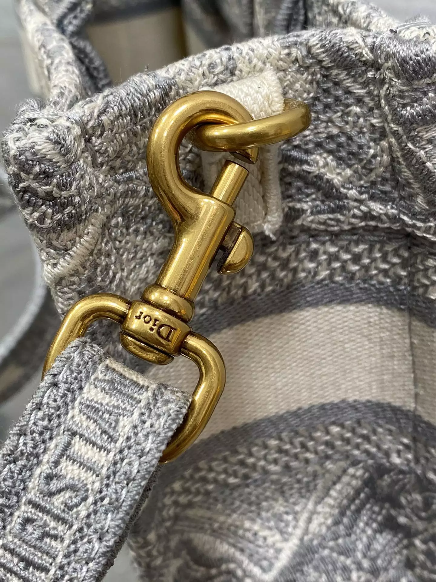 Mini Dior Book Tote Gray Toile de Jouy Reverse Embroidery