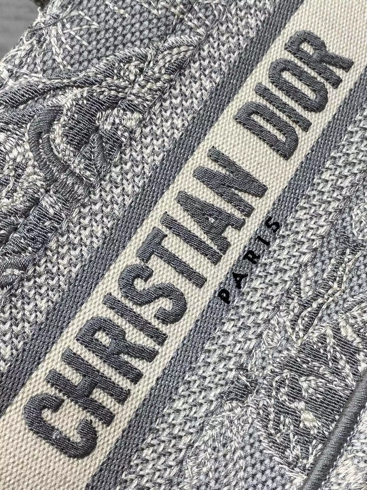 Mini Dior Book Tote Gray Toile de Jouy Reverse Embroidery