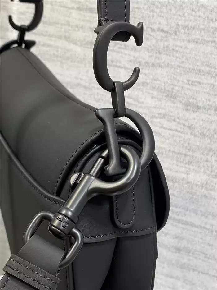 Mini Saddle Bag with Strap Black Ultramatte Calfskin
