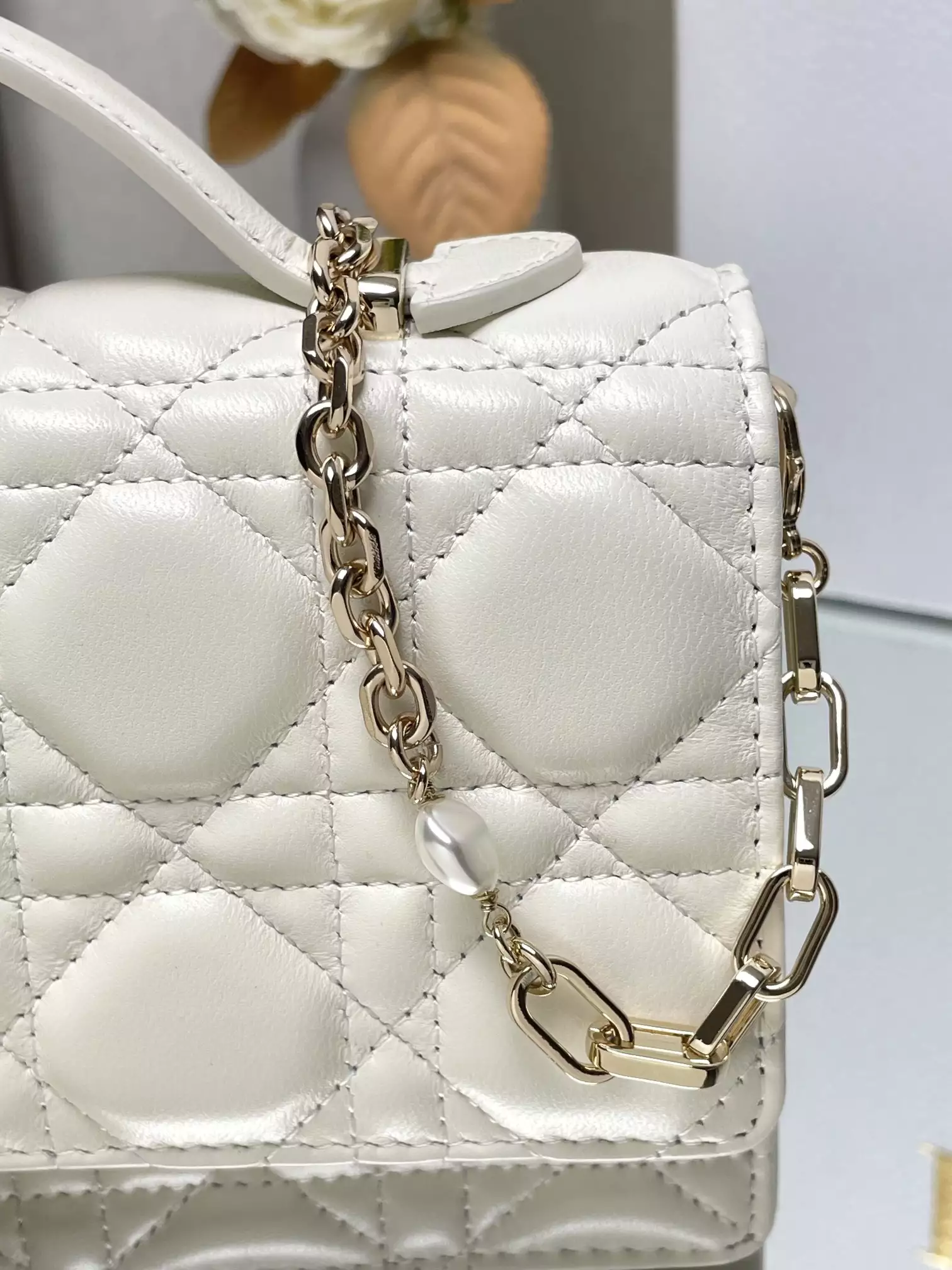 My Dior Mini Bag White Cannage Lambskin