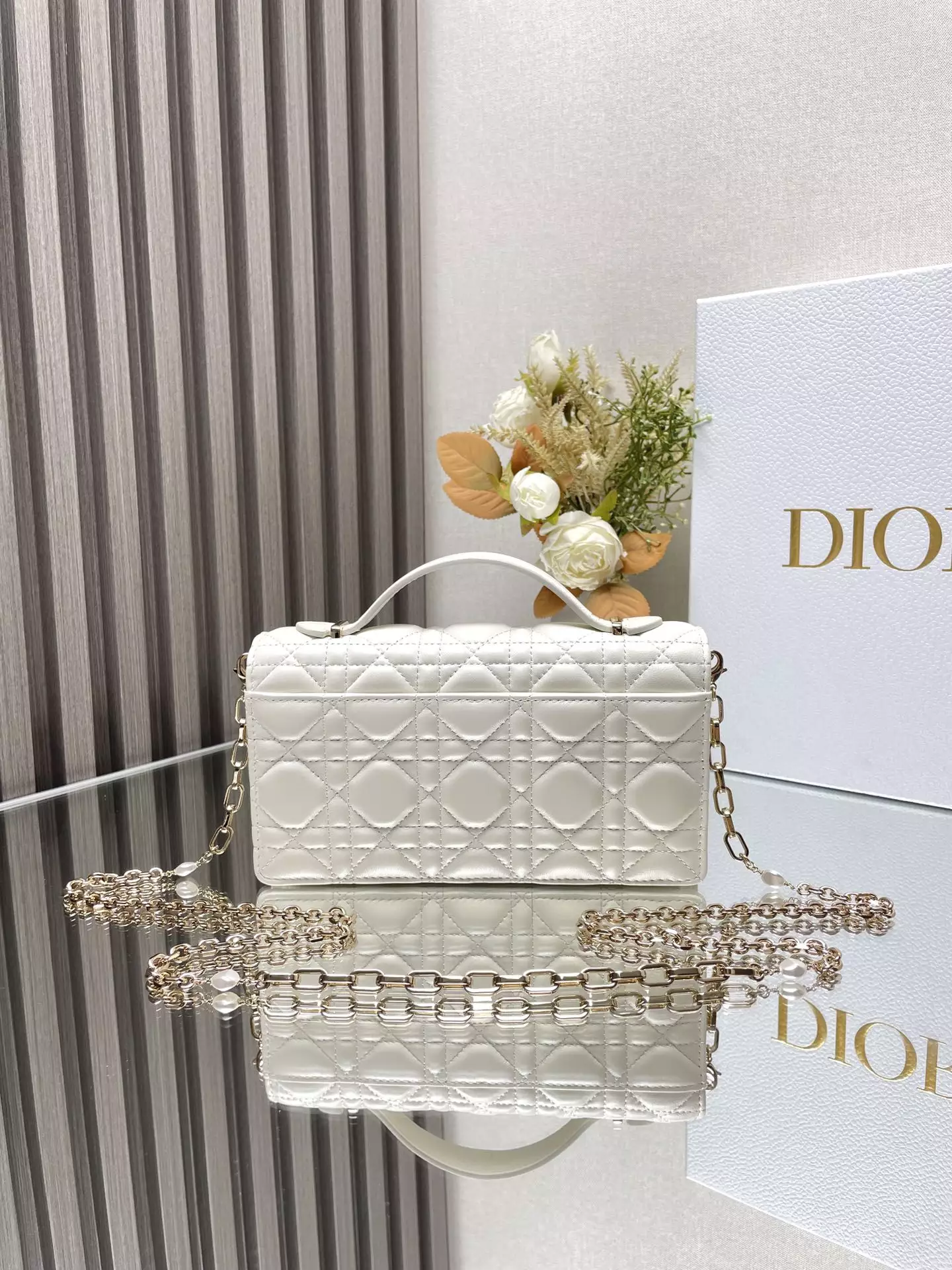 My Dior Mini Bag White Cannage Lambskin