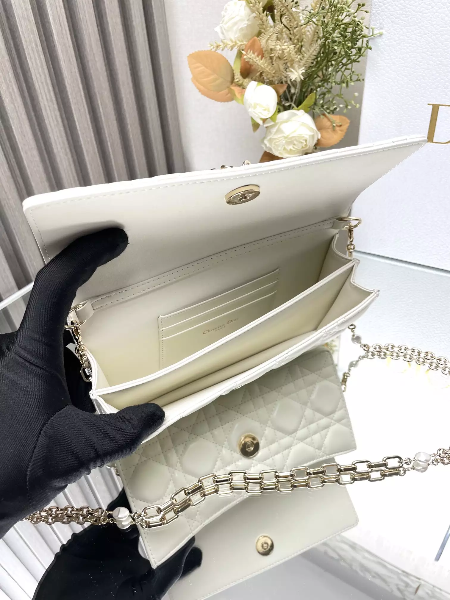 My Dior Mini Bag White Cannage Lambskin