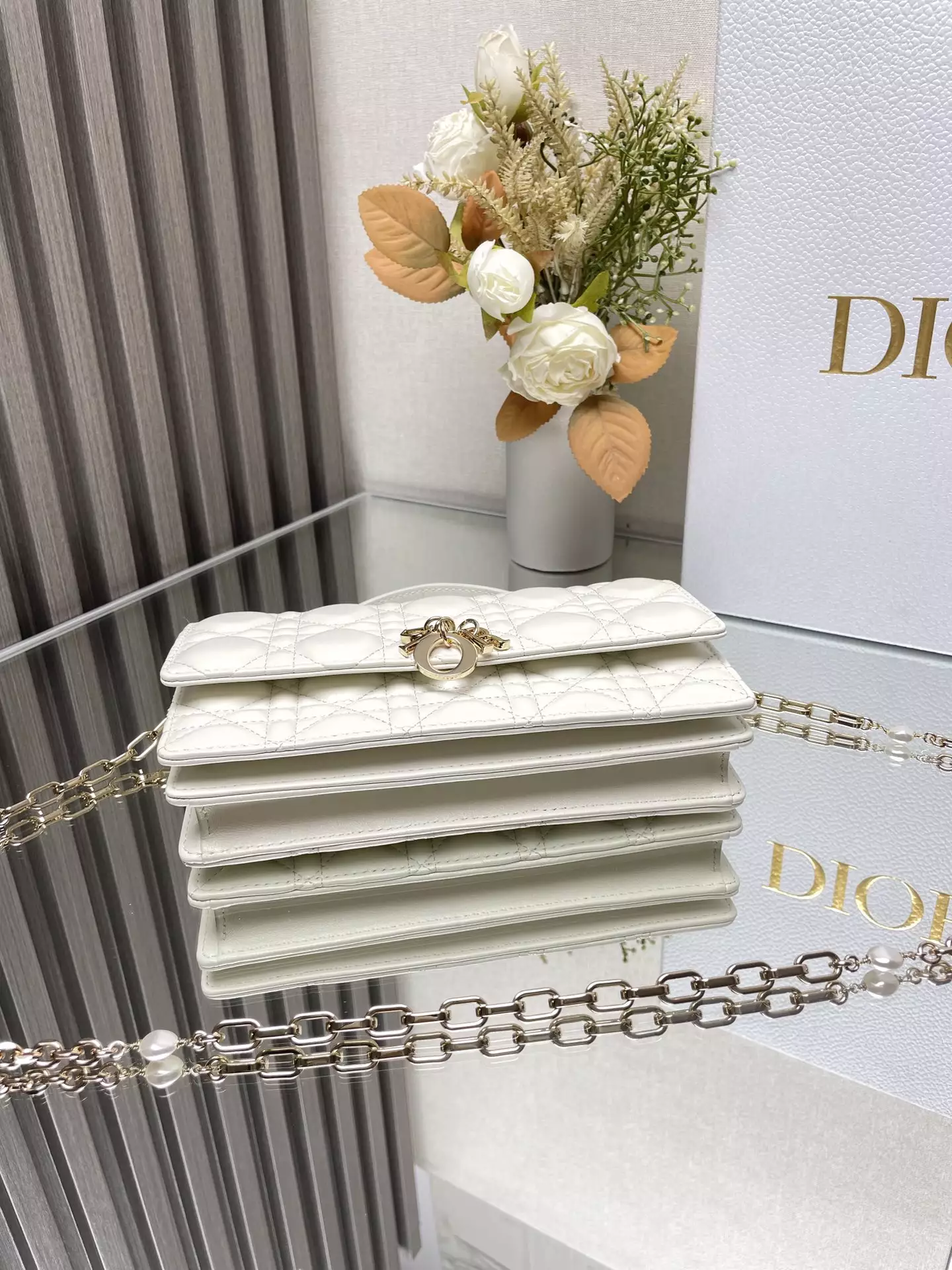 My Dior Mini Bag White Cannage Lambskin