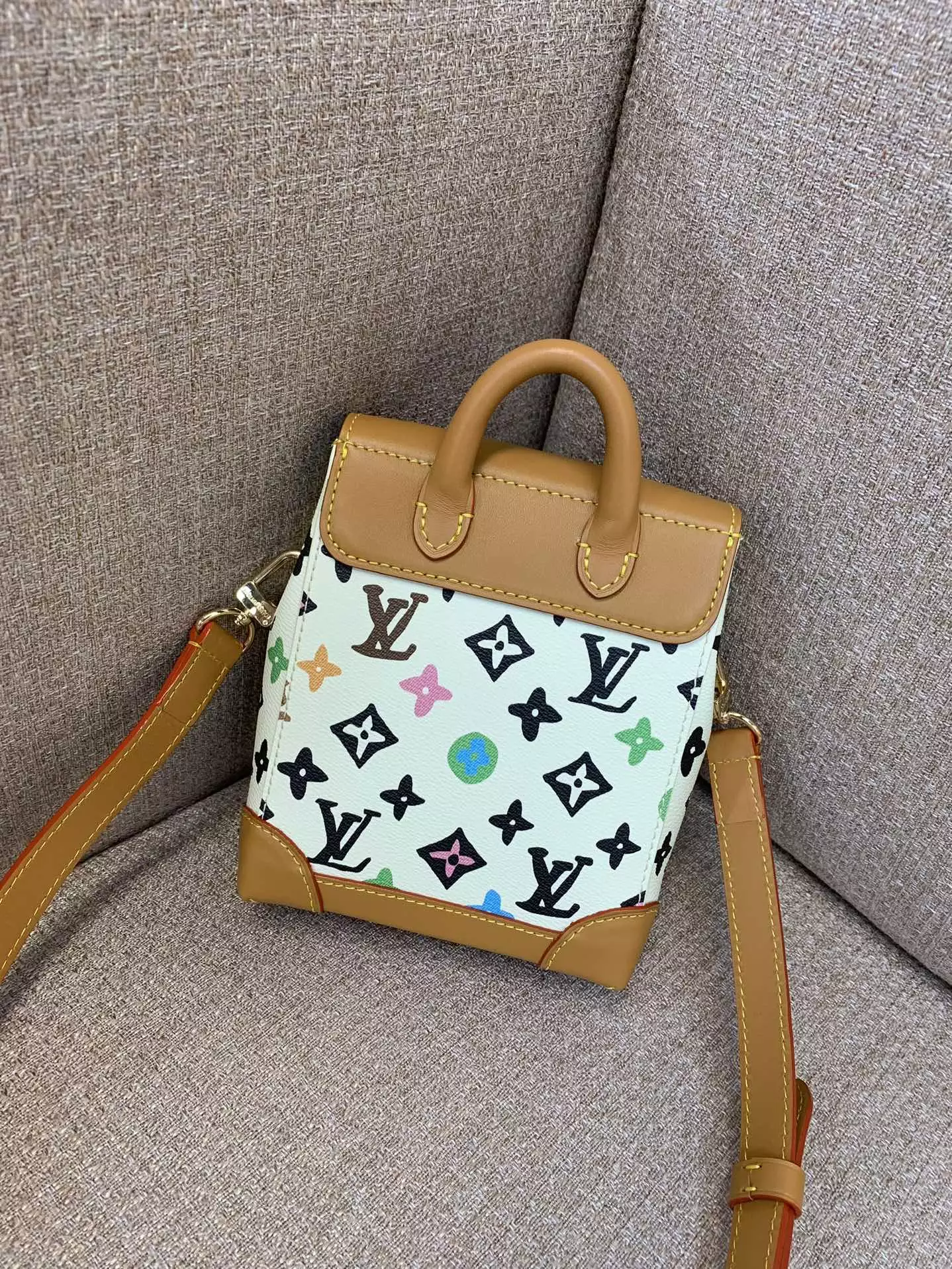 Nano Steamer Vanilla Monogram Craggy Canvas