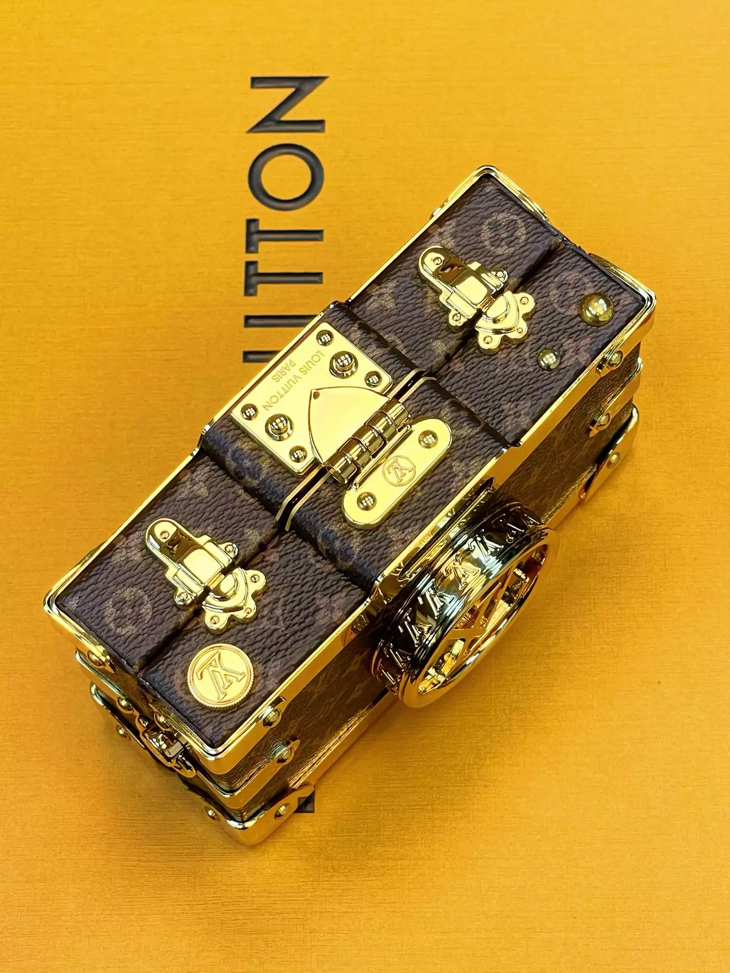 Pic Trunk Monogram Canvas Calf Leather Case