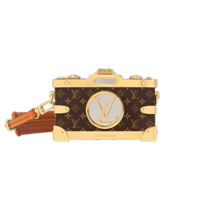 Pic Trunk Monogram Canvas Calf Leather Case