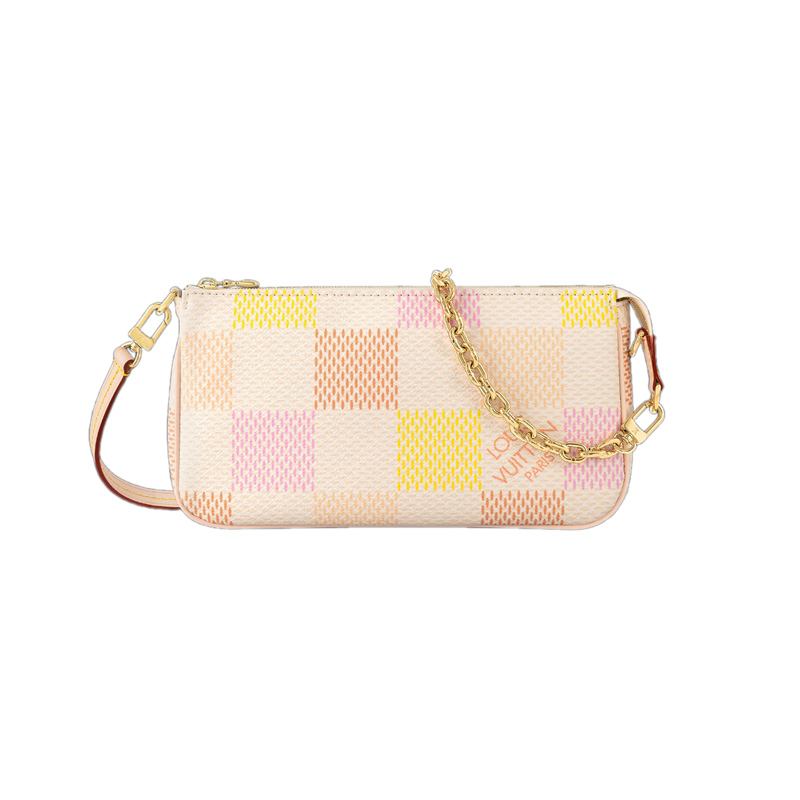 Pochette Accessoires Peach Pink Damier Giant Canvas