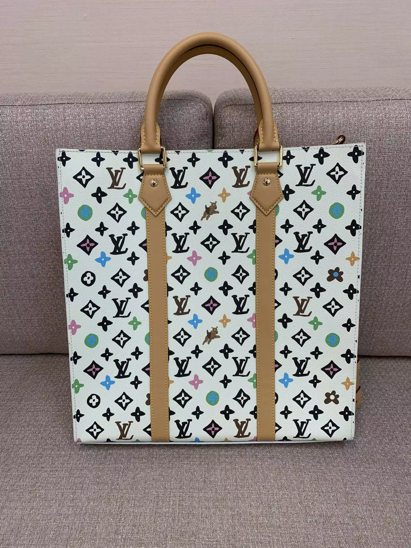 Sac Plat Vanilla Monogram Craggy Canvas