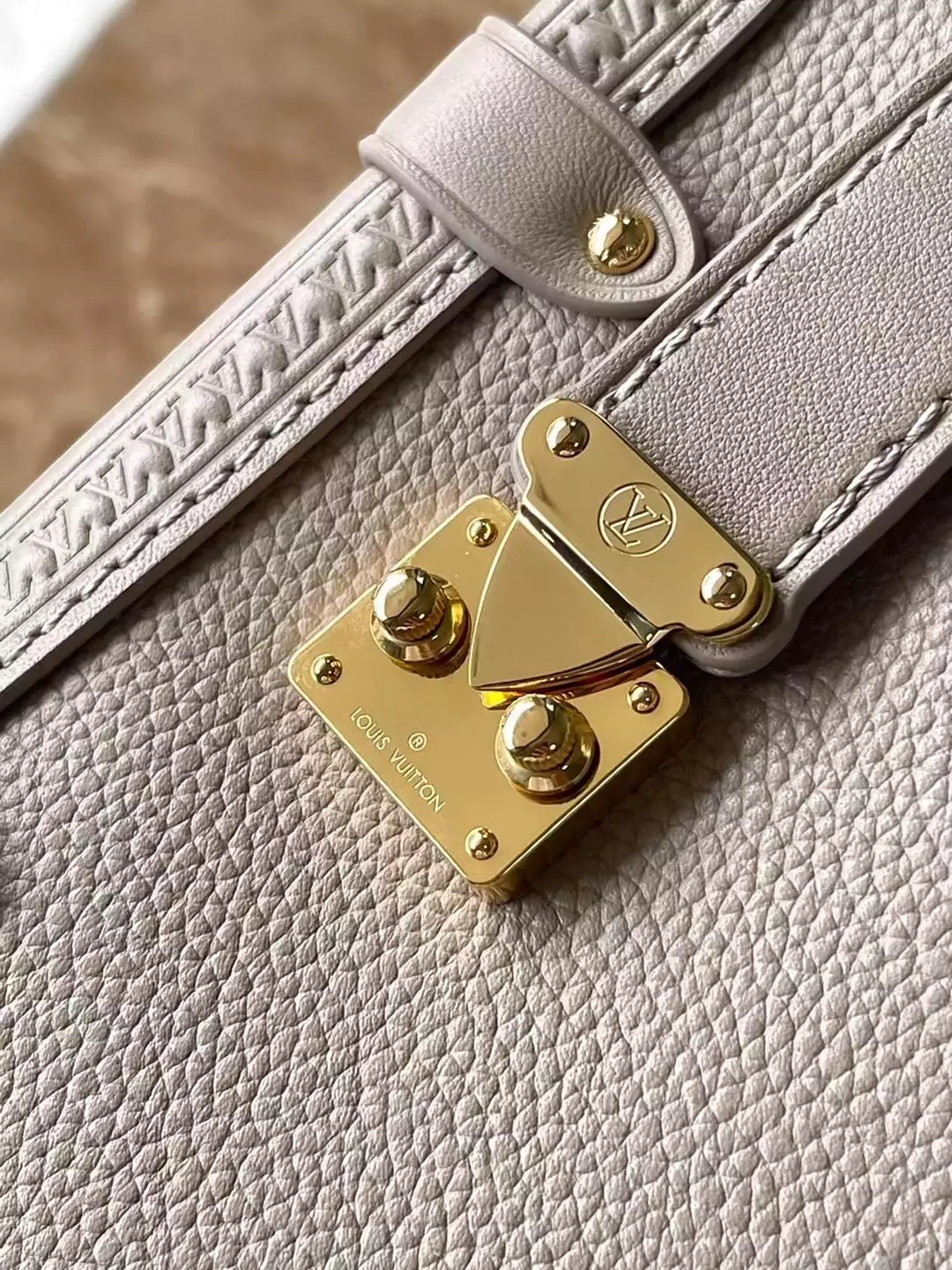 Side Trunk MM Taupe Grained Calf Leather