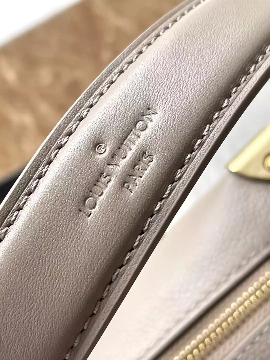 Side Trunk MM Taupe Grained Calf Leather