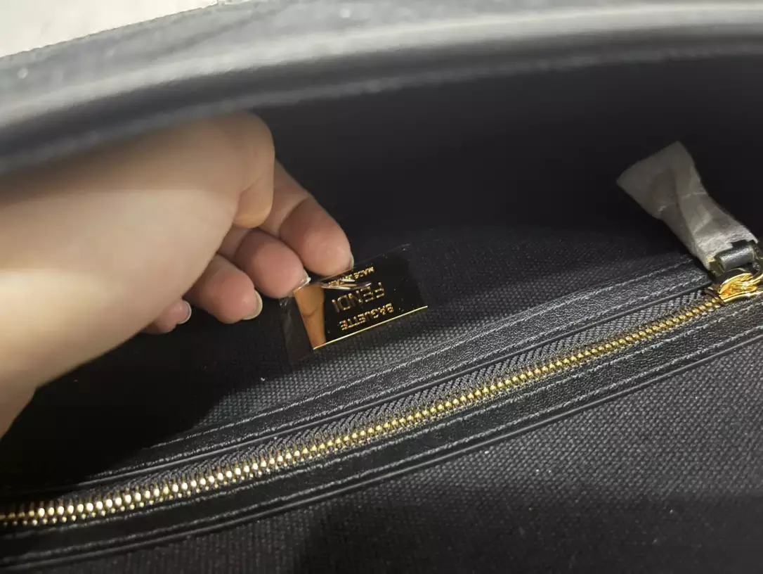 Baguette Black FF Canvas Bag