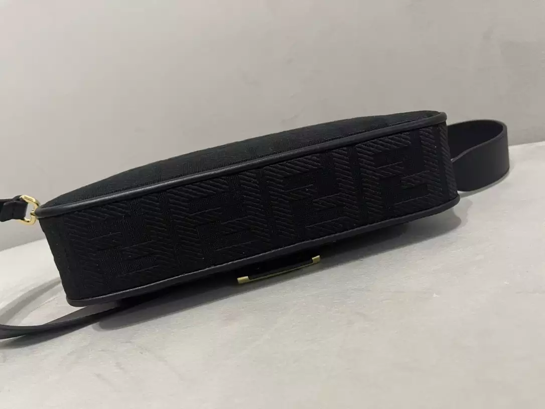 Baguette Black FF Canvas Bag