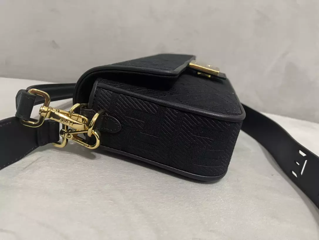 Baguette Black FF Canvas Bag