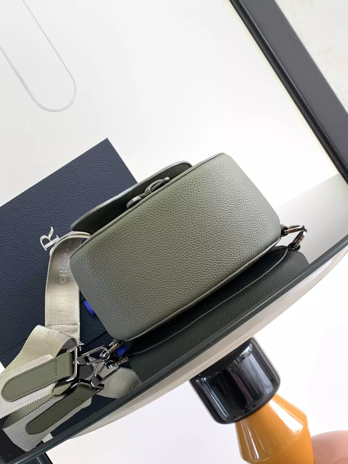 Dior Gallop Sling Bag Khaki Grained Calfskin