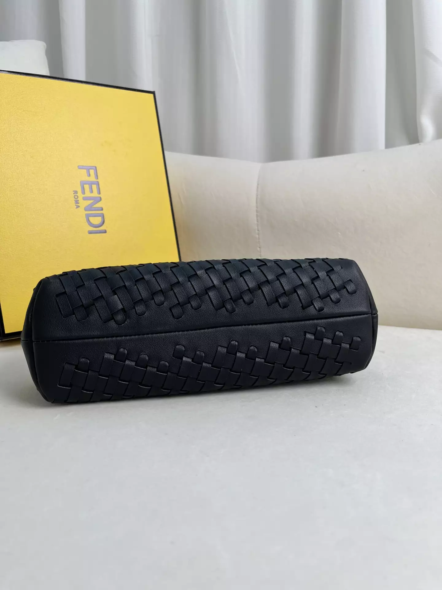 Fendi First Small Black Interlaced Leather Bag