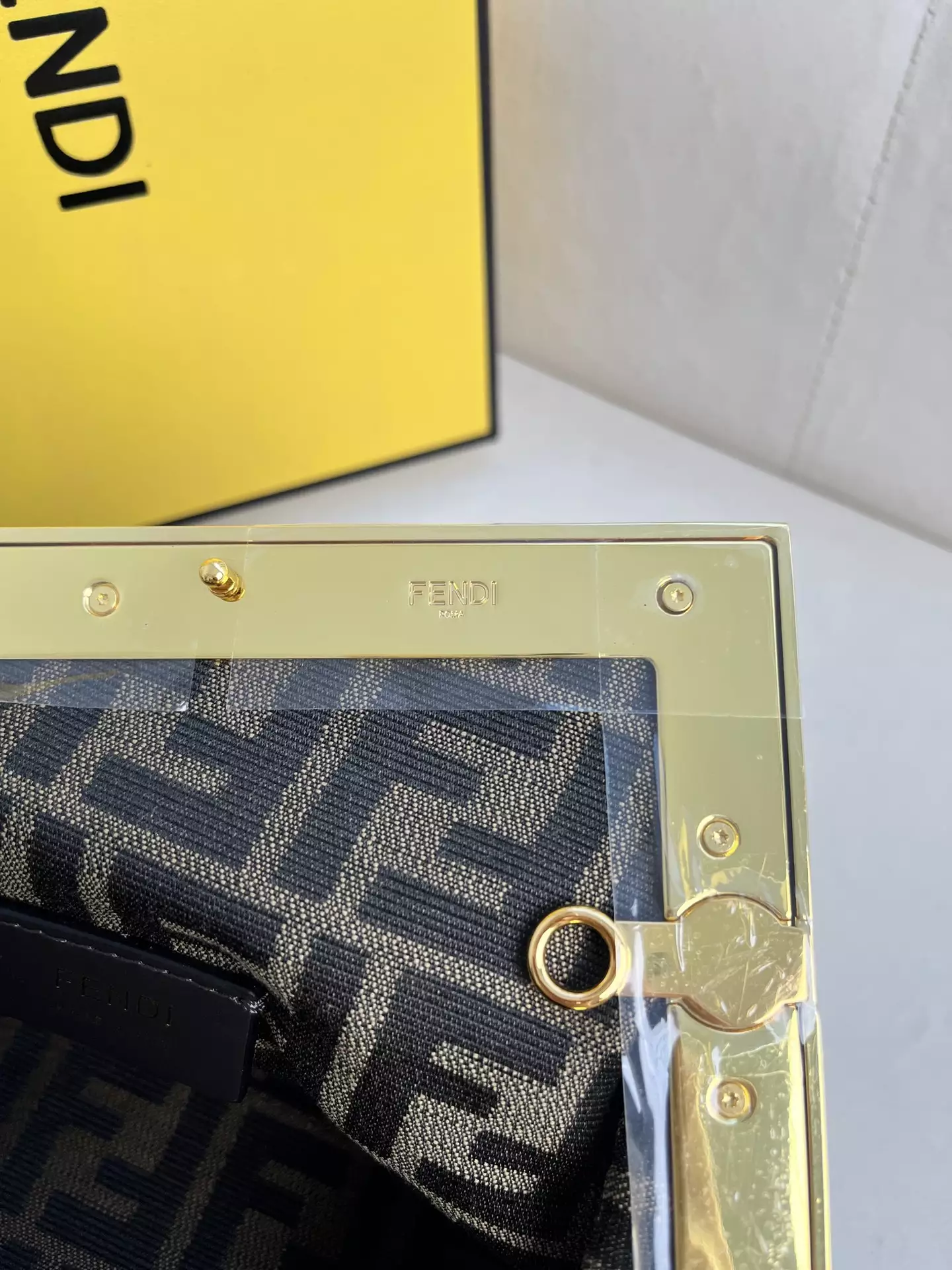 Fendi First Small Black Interlaced Leather Bag