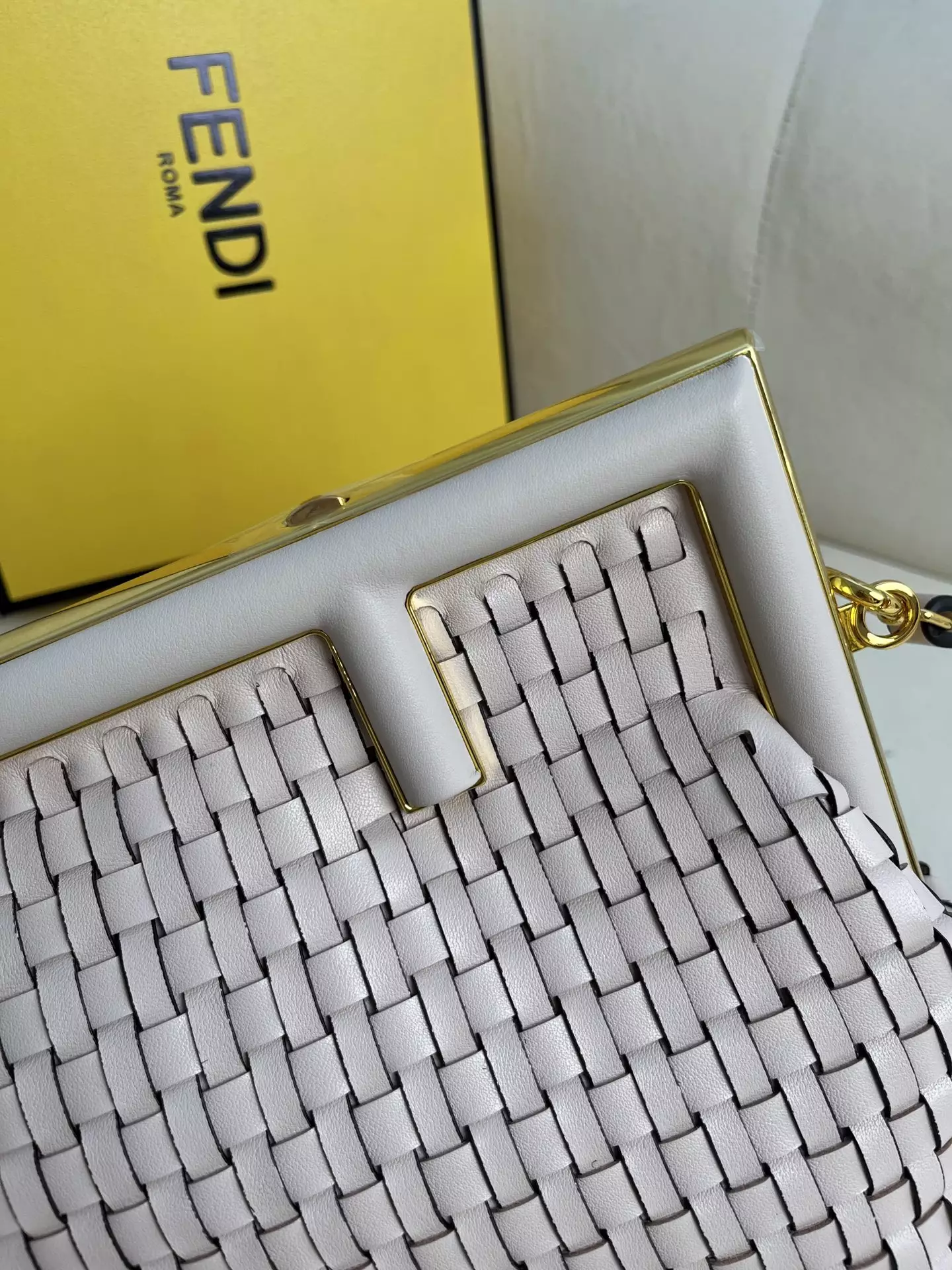 Fendi First Small Camellia Interlaced Leather Bag