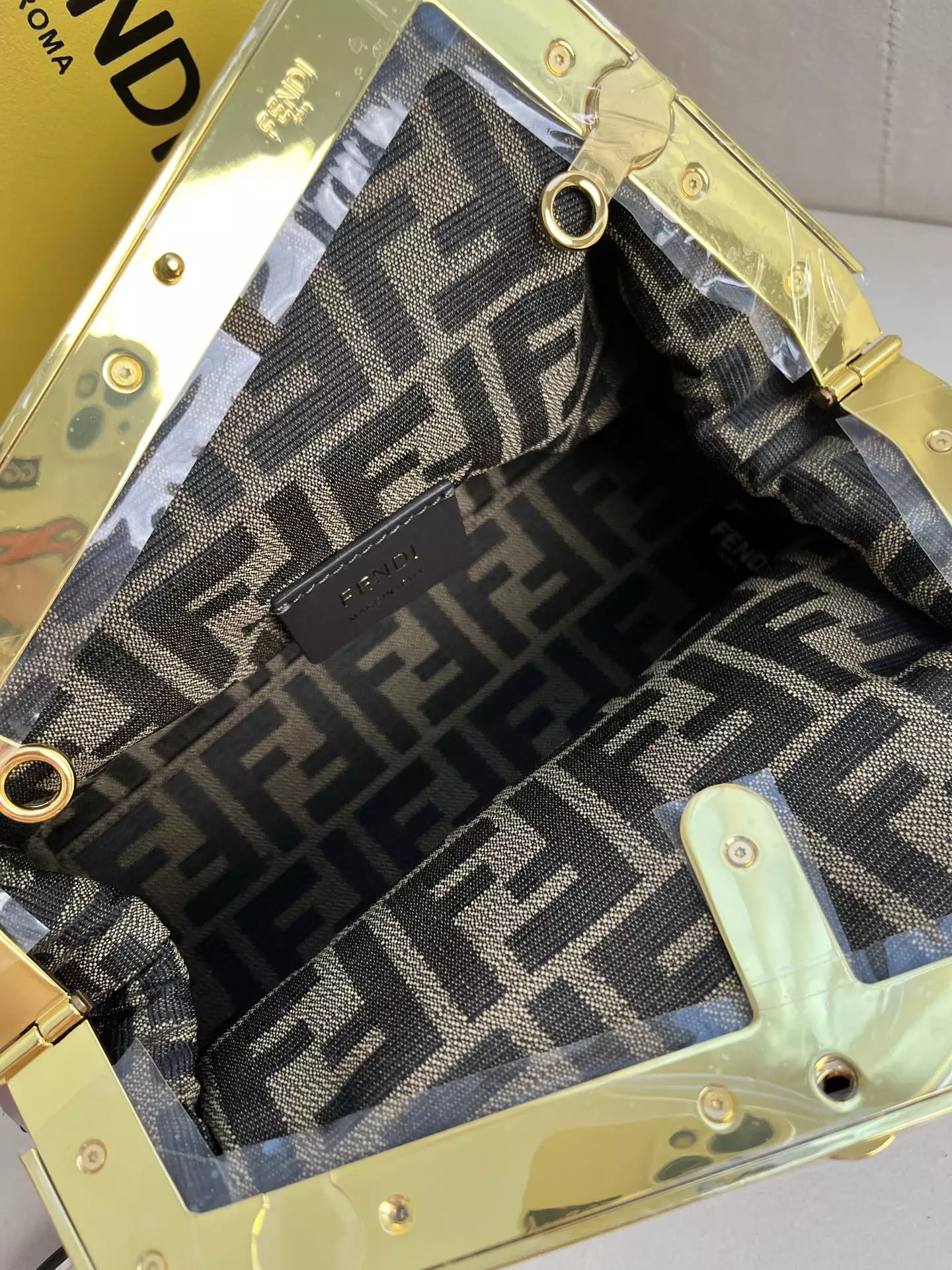 Fendi First Small Camellia Interlaced Leather Bag