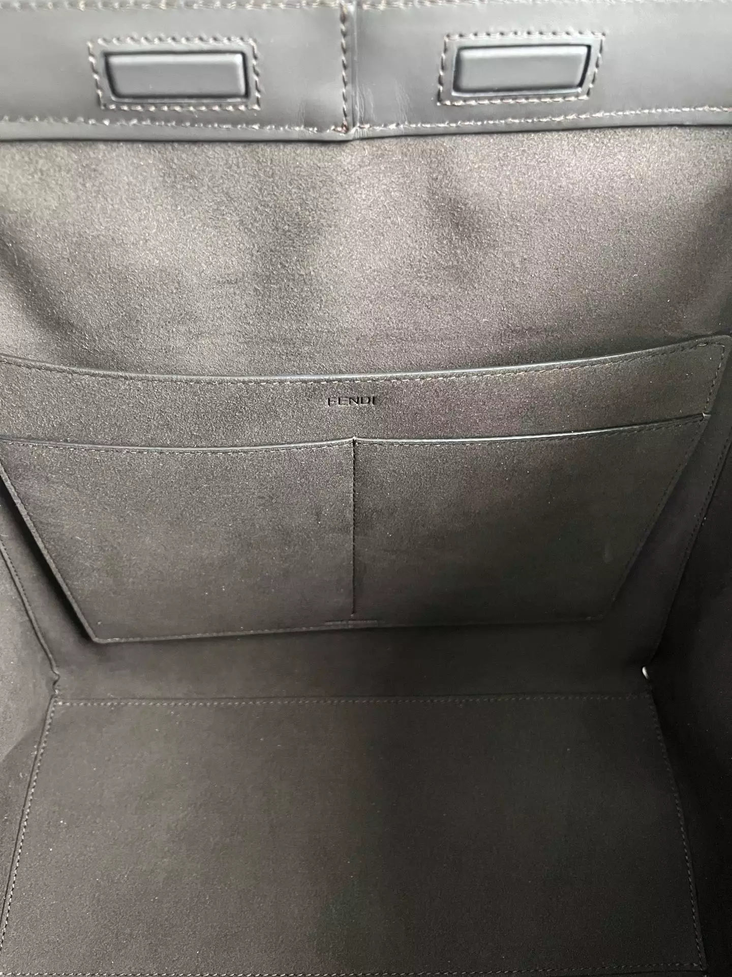 Fendi Origami Large Brown FF Jacquard Fabric Bag