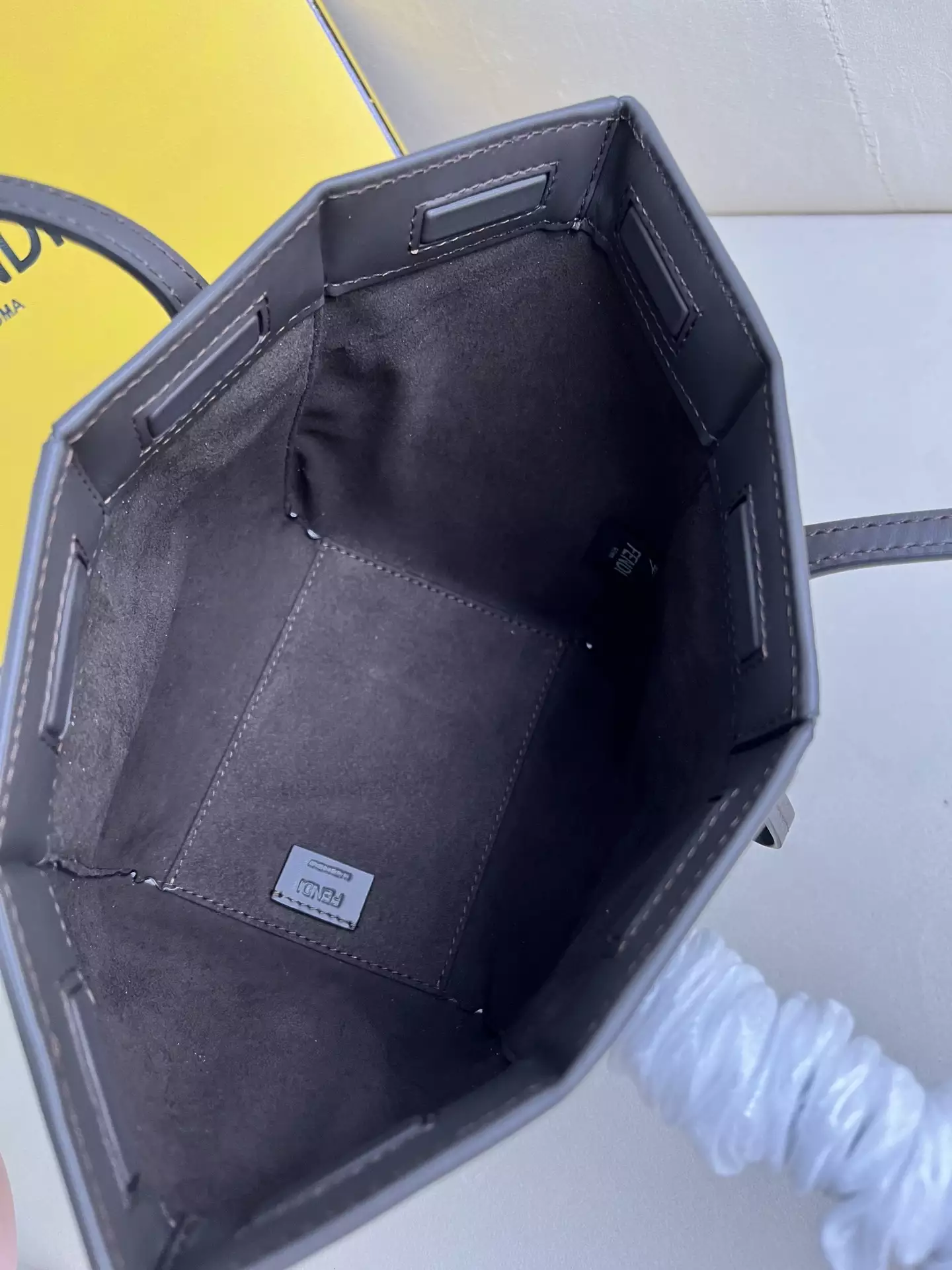 Fendi Origami Mini Brown FF Jacquard Fabric Bag