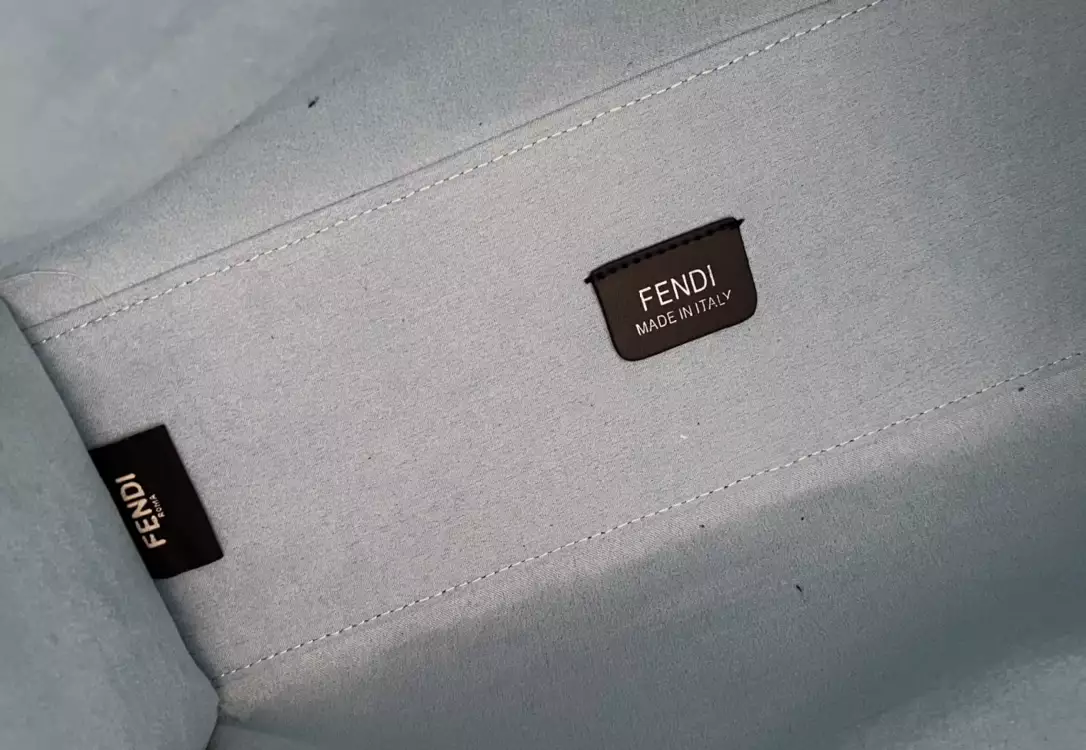 Fendi Sunshine Medium Light Blue Denim Shopper Bag