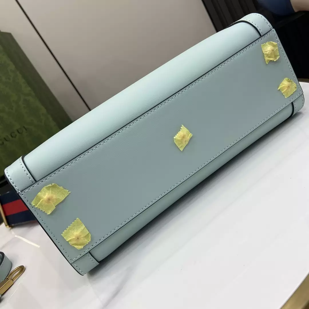 G*u*i diana small tote bag double g pale blue leather