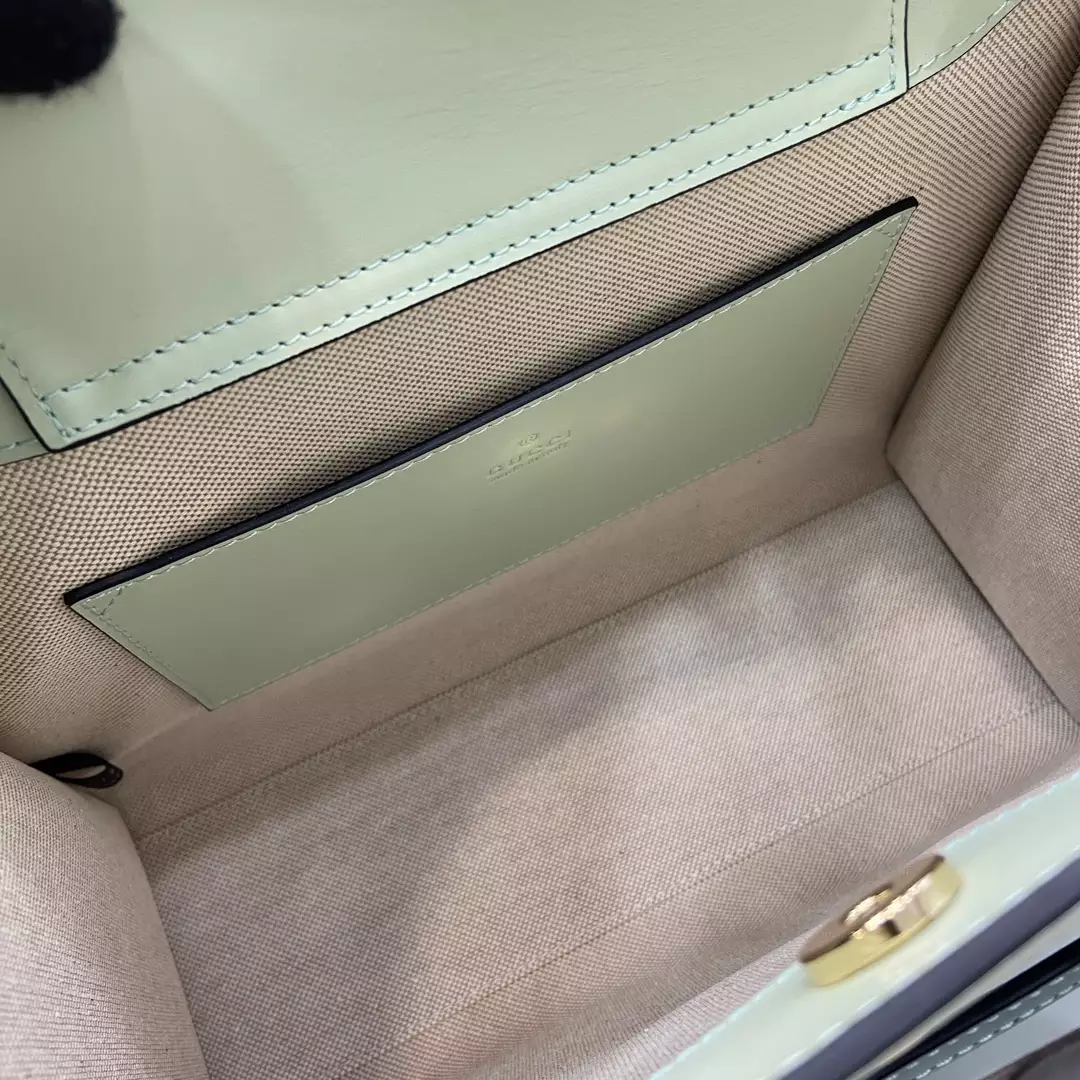 G*u*i diana small tote bag double g pale green leather