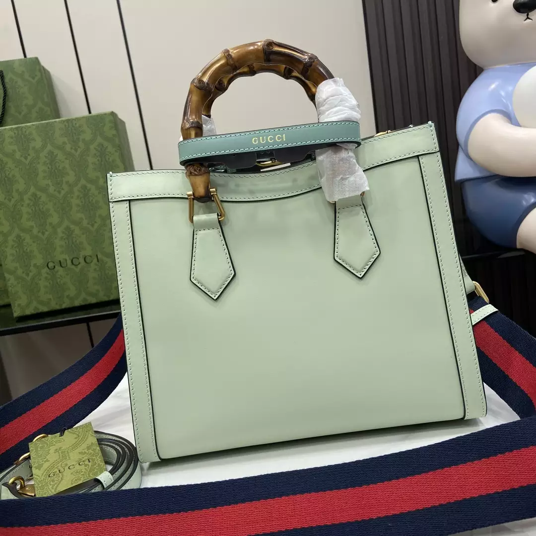 G*u*i diana small tote bag double g pale green leather