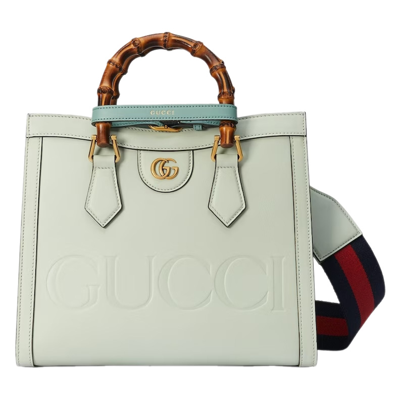 G*u*i diana small tote bag double g pale green leather