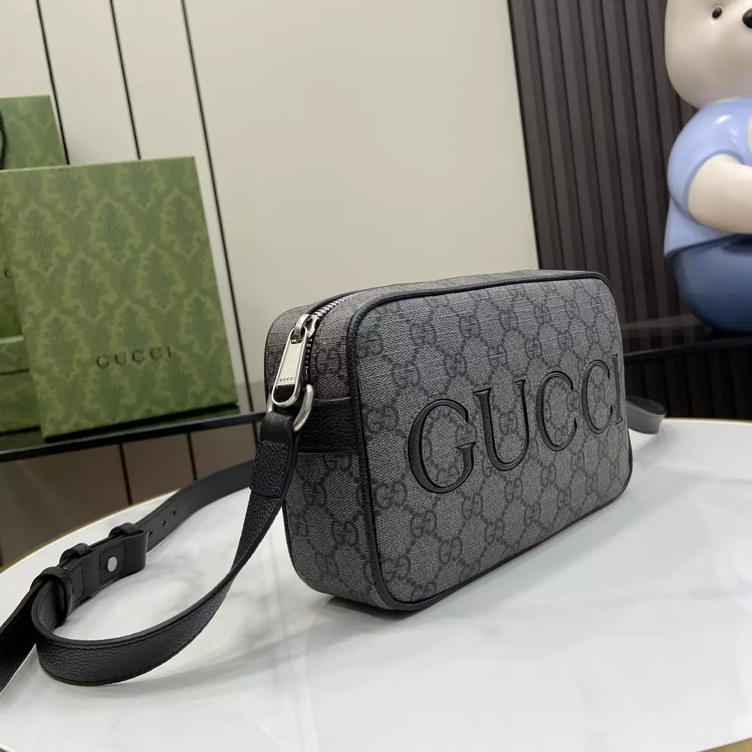 Gucci Mini Shoulder Bag in Grey and Black GG Supreme