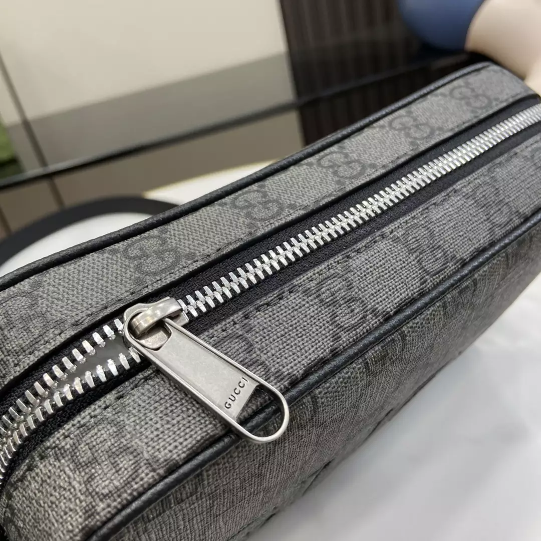 Gucci Mini Shoulder Bag in Grey and Black GG Supreme