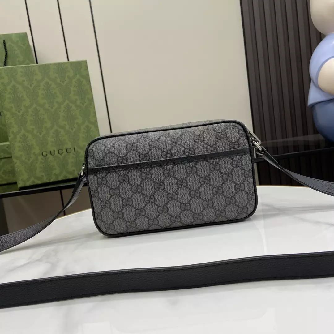 Gucci Mini Shoulder Bag in Grey and Black GG Supreme