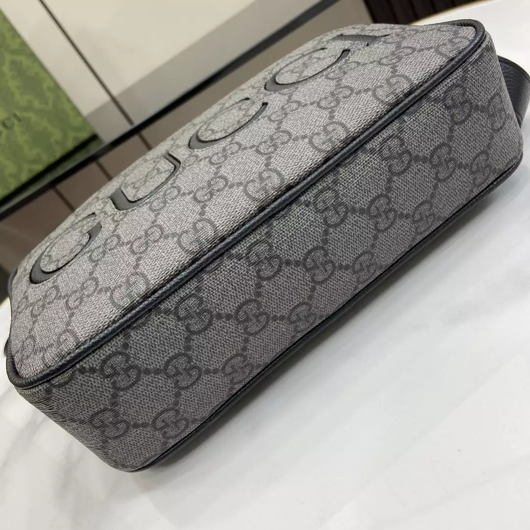 Gucci Mini Shoulder Bag in Grey and Black GG Supreme