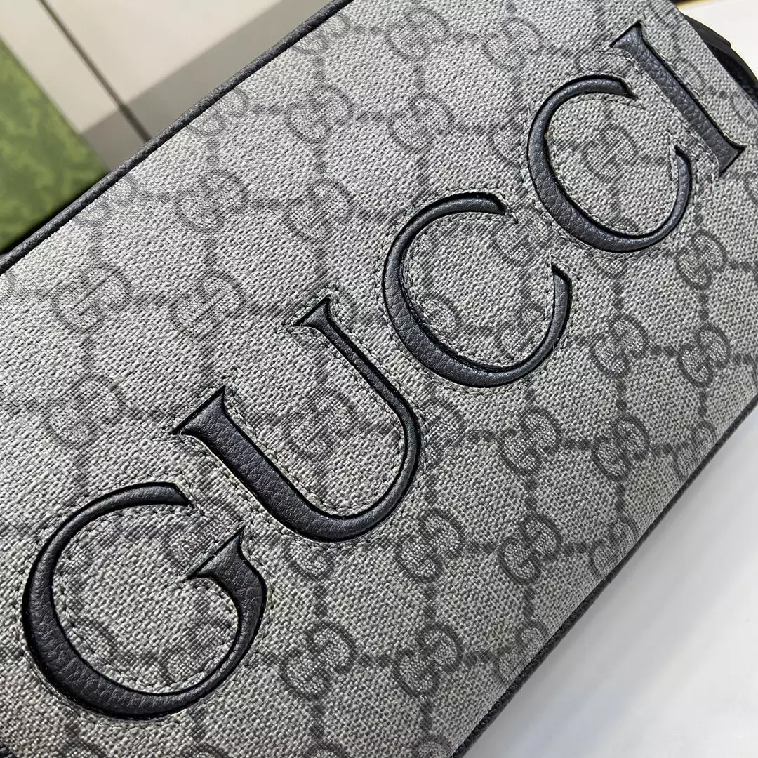 Gucci Mini Shoulder Bag in Grey and Black GG Supreme