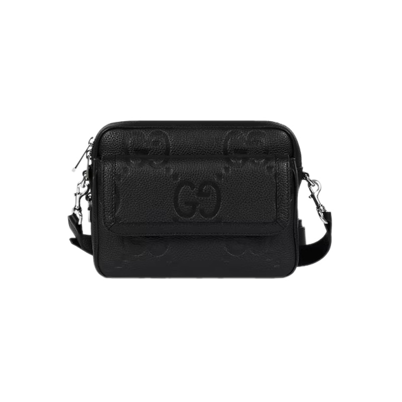 Jumbo GG Small Crossbody Bag in Black GG Canvas