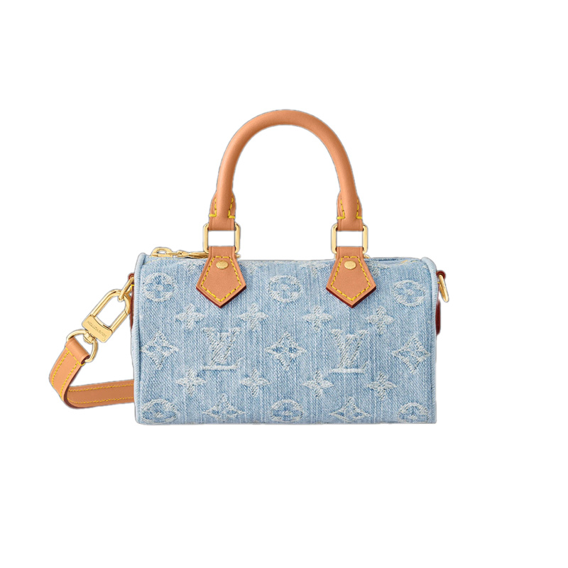 LV Nano Speedy Sky Denim Monogram Denim