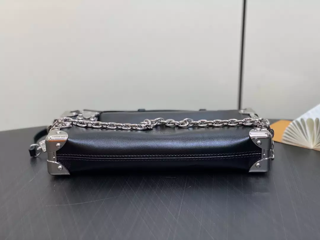Louis Vuitton Slim Trunk Black Calf Leather Bag