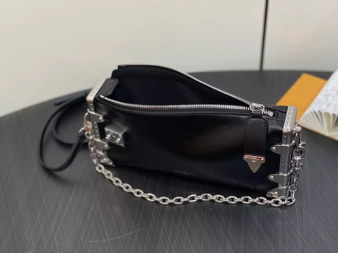 Louis Vuitton Slim Trunk Black Calf Leather Bag
