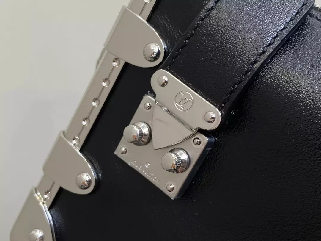 Louis Vuitton Slim Trunk Black Calf Leather Bag