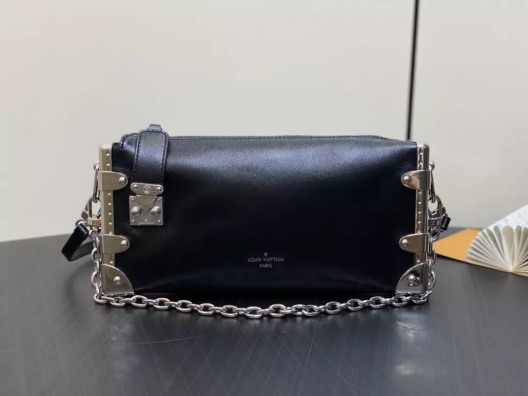 Louis Vuitton Slim Trunk Black Calf Leather Bag