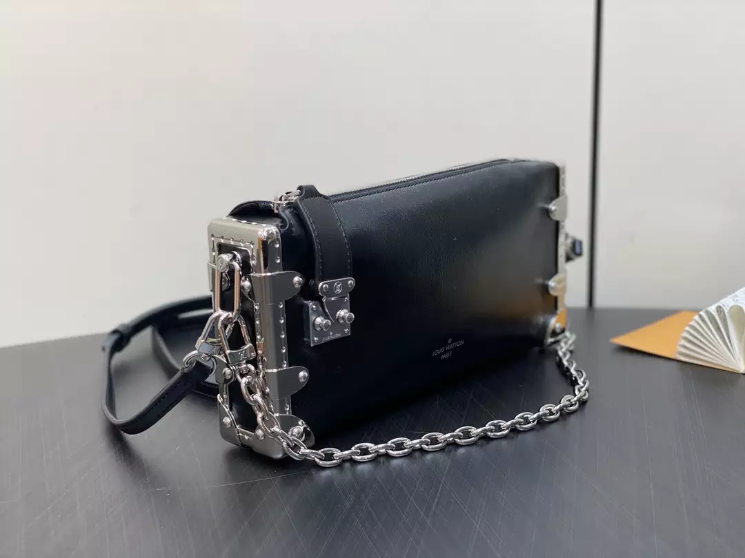 Louis Vuitton Slim Trunk Black Calf Leather Bag