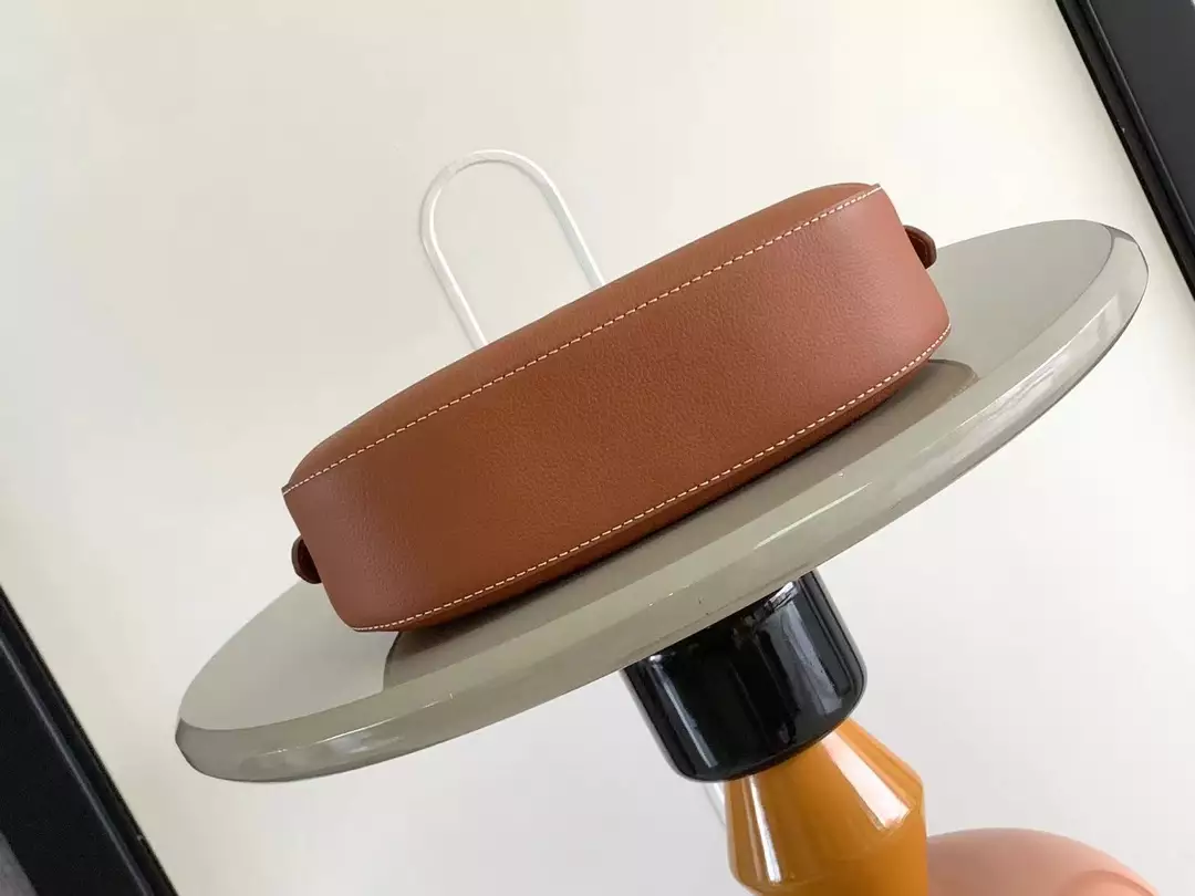 Low Key Shoulder Bag Cognac Brown Grained Calfskin